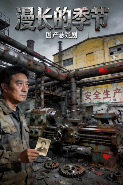 国产剧《漫长的季节》悬疑剧海报，东北工业风格